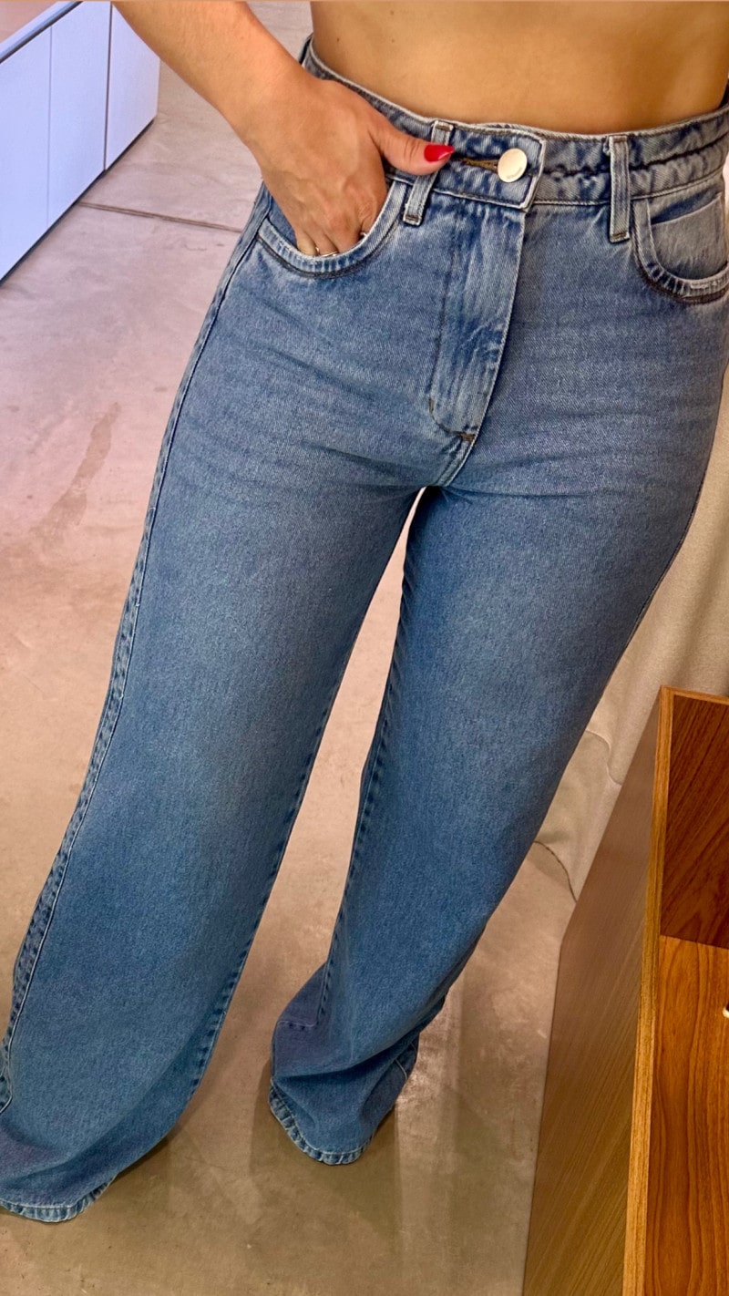 Calça Jeans Wide Leg Gabi