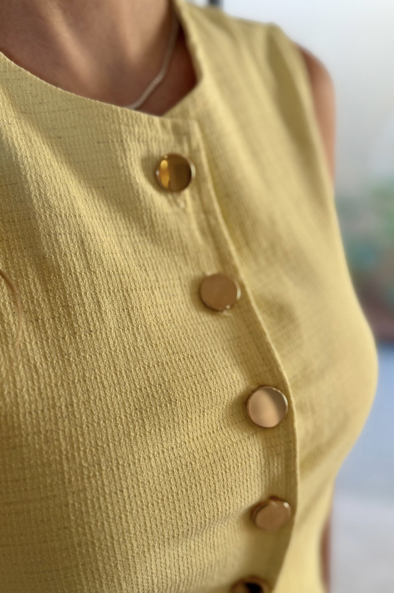 Conjunto Colete e Short Linho Rifka