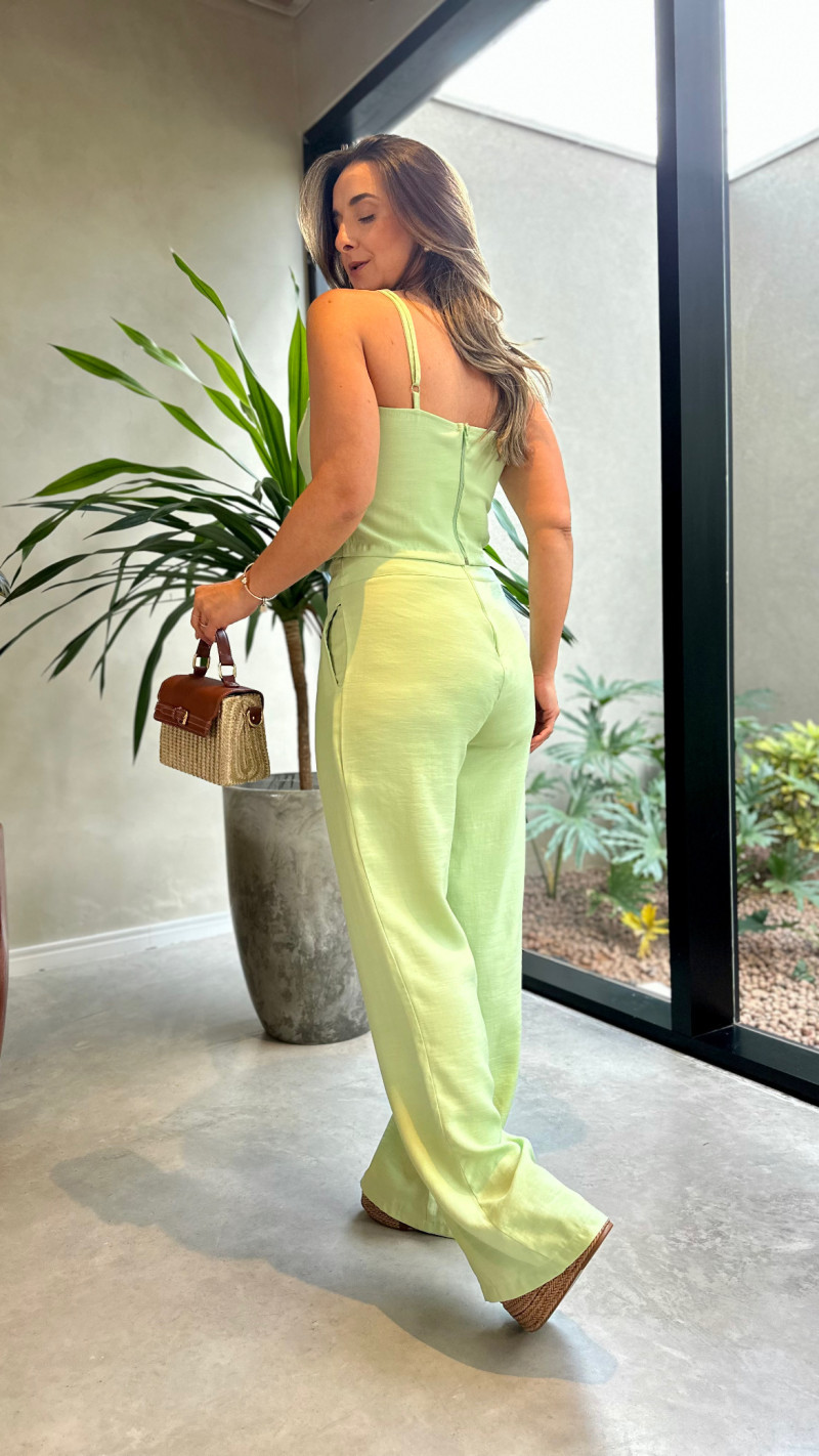 Conjunto Cropped E Calça Pantalona Vanessa