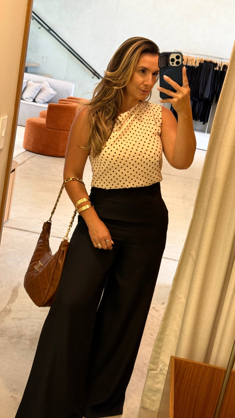 Blusa Detalhe Alça Poá Duda