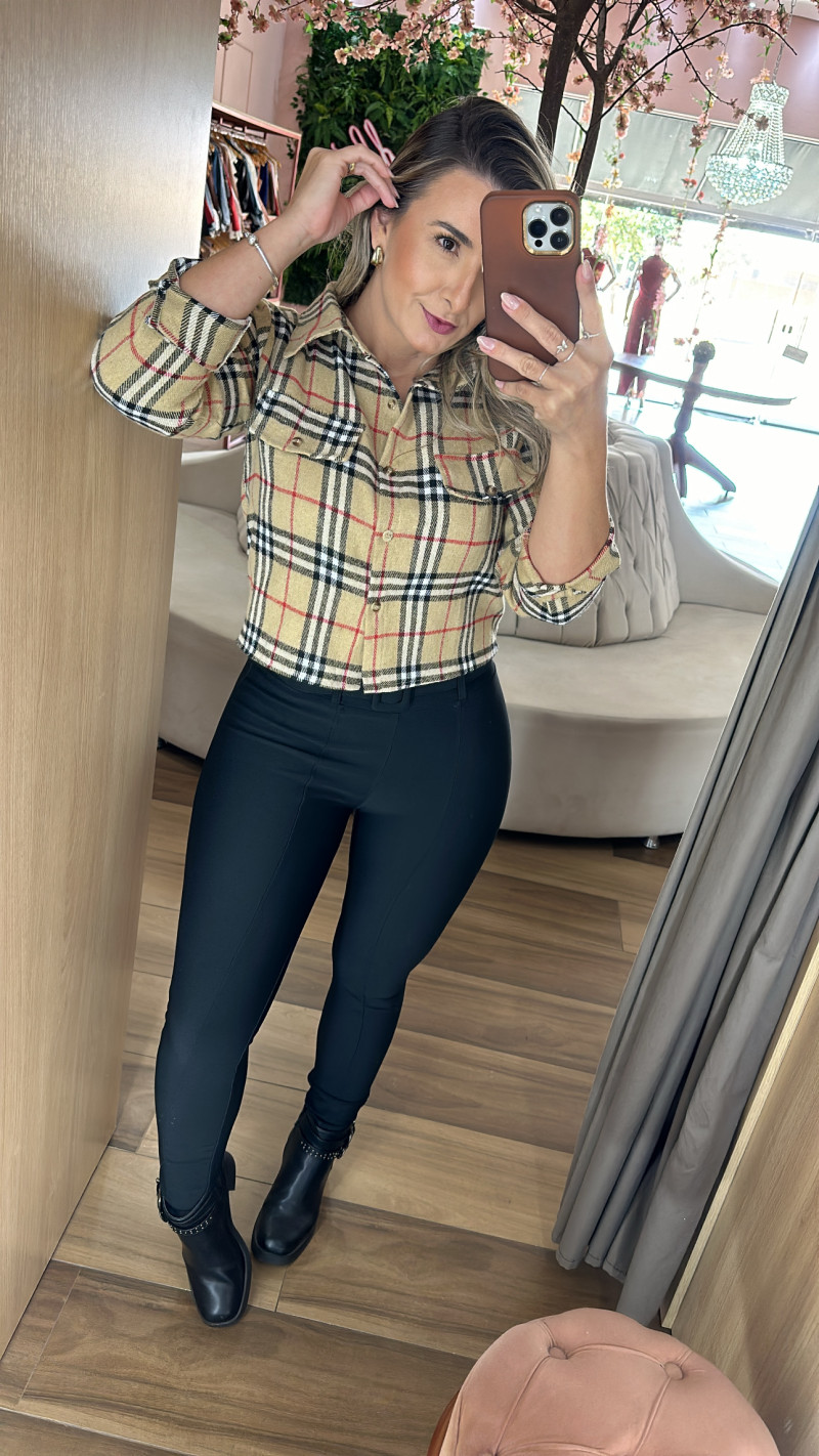 Cropped Camisa Xadrez Day