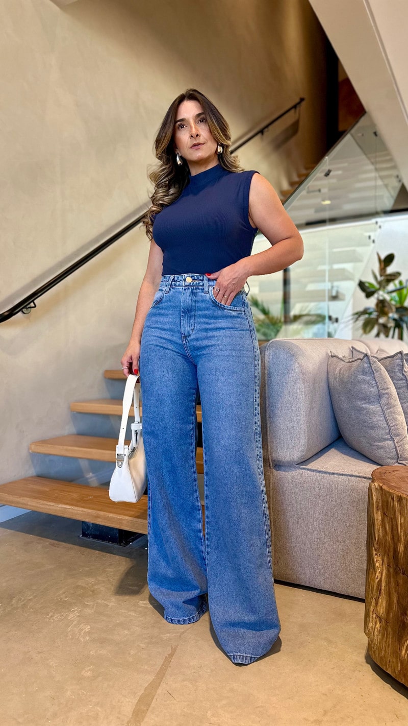 Calça Jeans Wide Leg Gabi