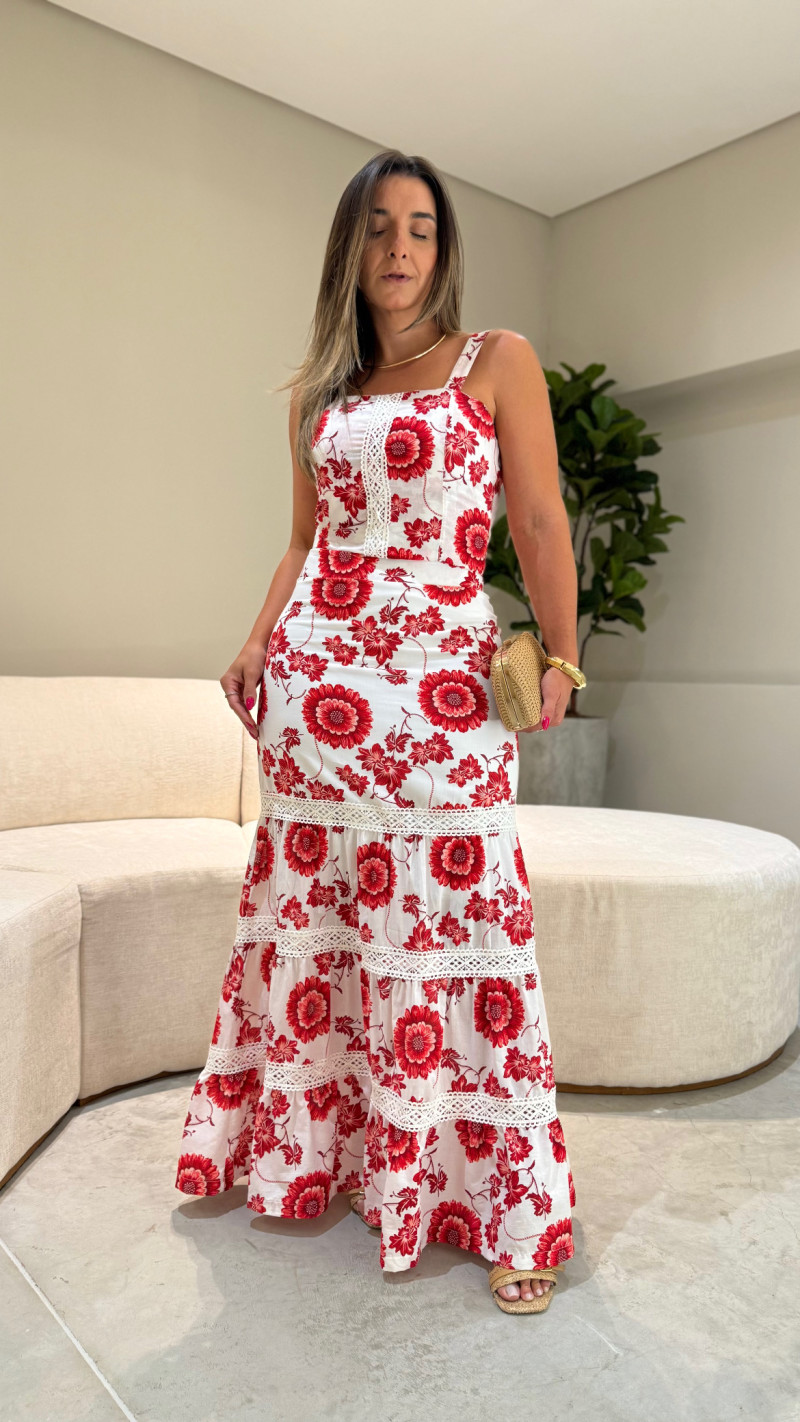 Conjunto Cropped E Saia Longa Mirela