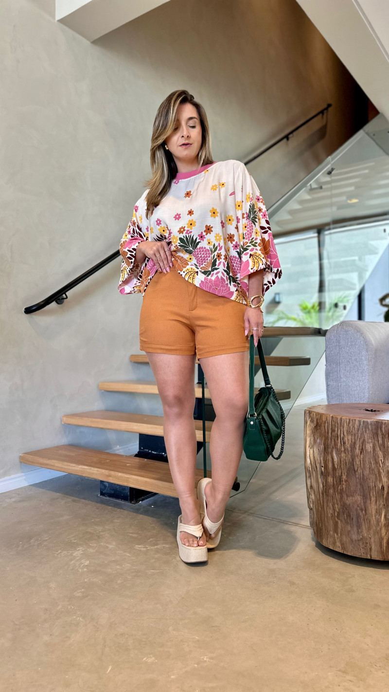 Short Linho Com Elastano Aurora