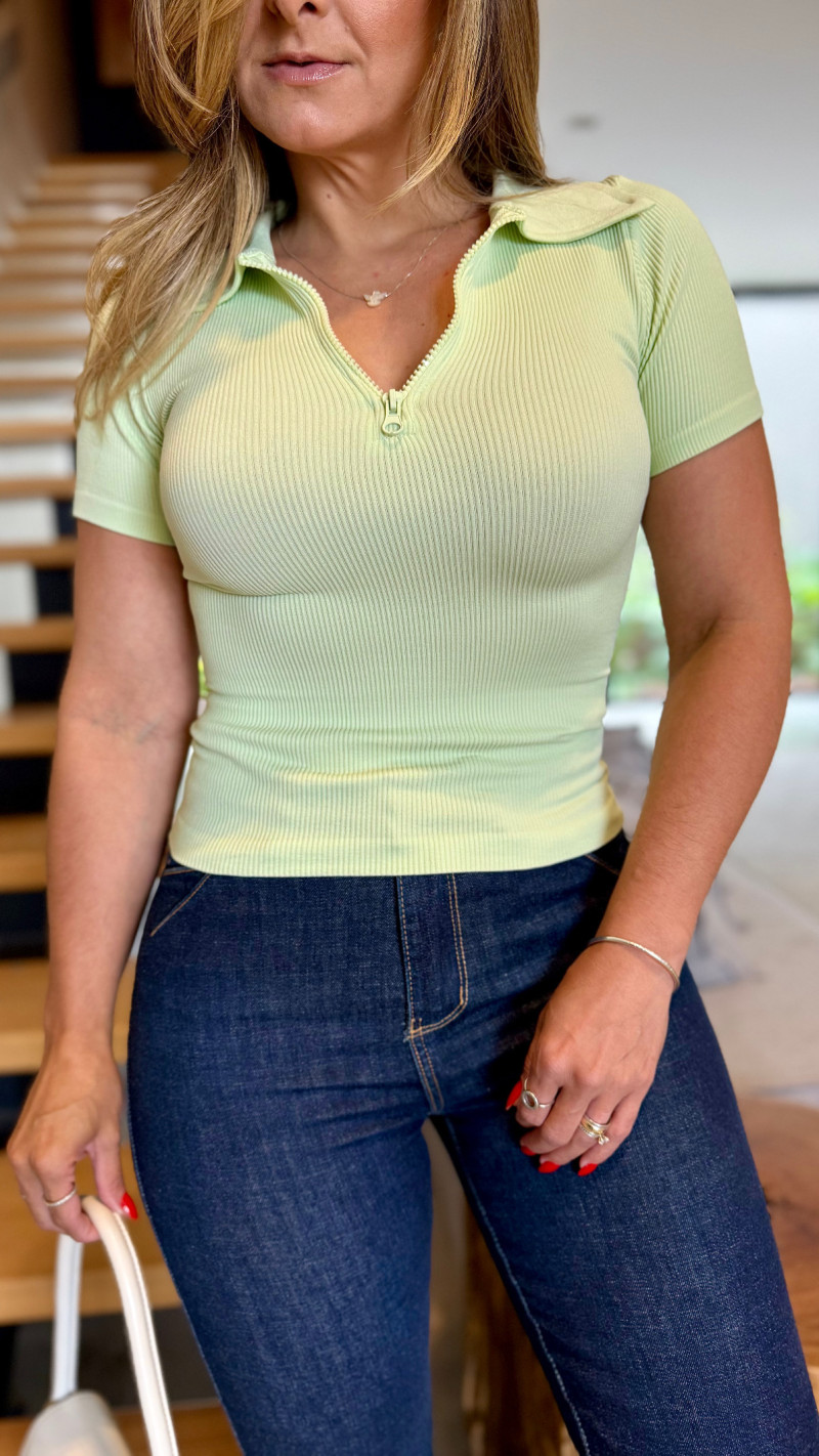 Blusa Polo Canelada Paloma