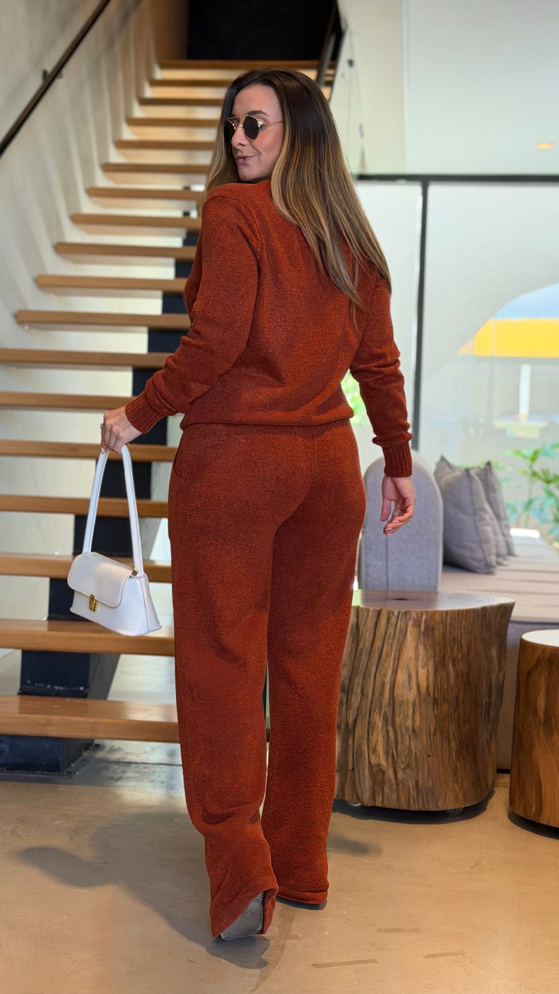 Conjunto Blusa E Calça Tricot Helena