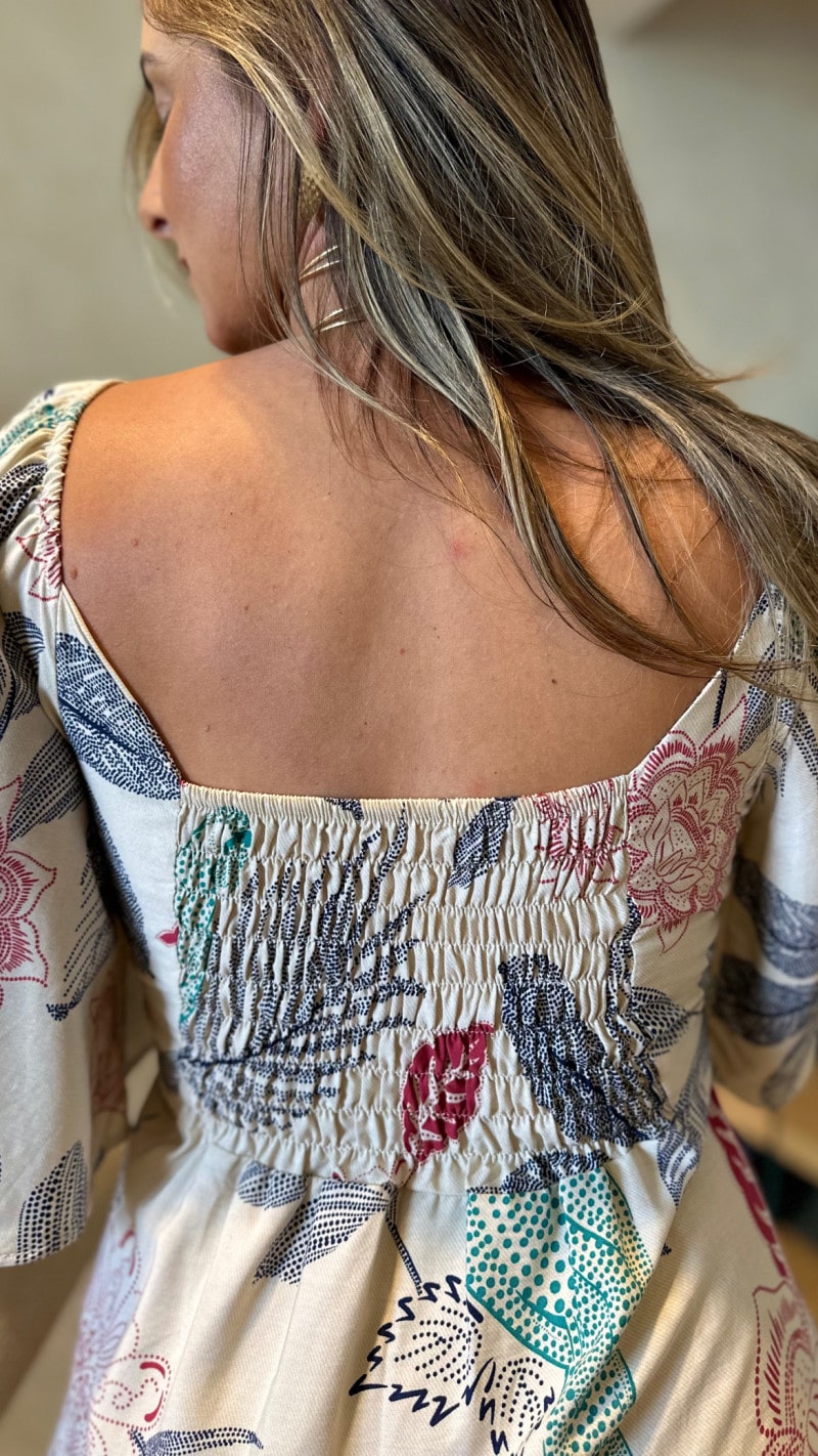 Vestido Curto Com Manga Paula