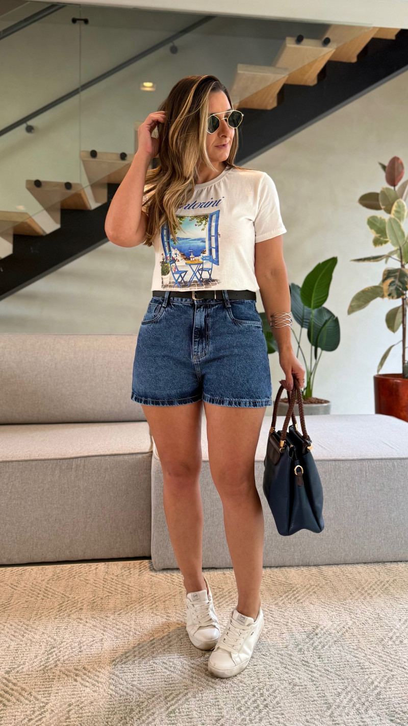 Short Jeans Com Cinto Bruna