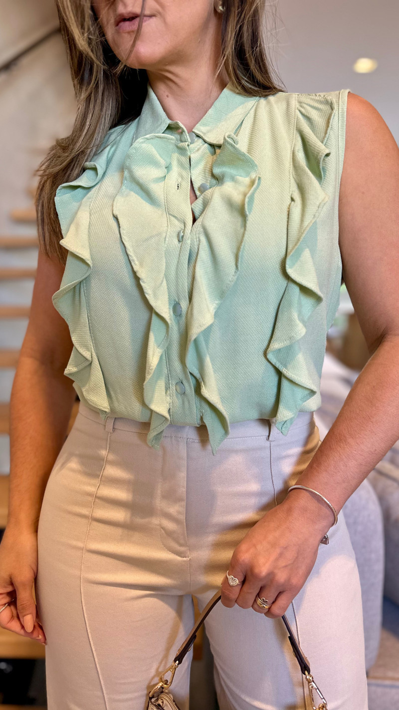 Blusa Regata Babados Maisa