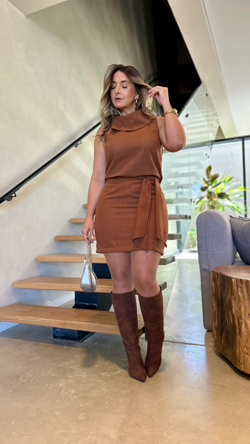 Conjunto Blusa E Saia Linho Tainara 
