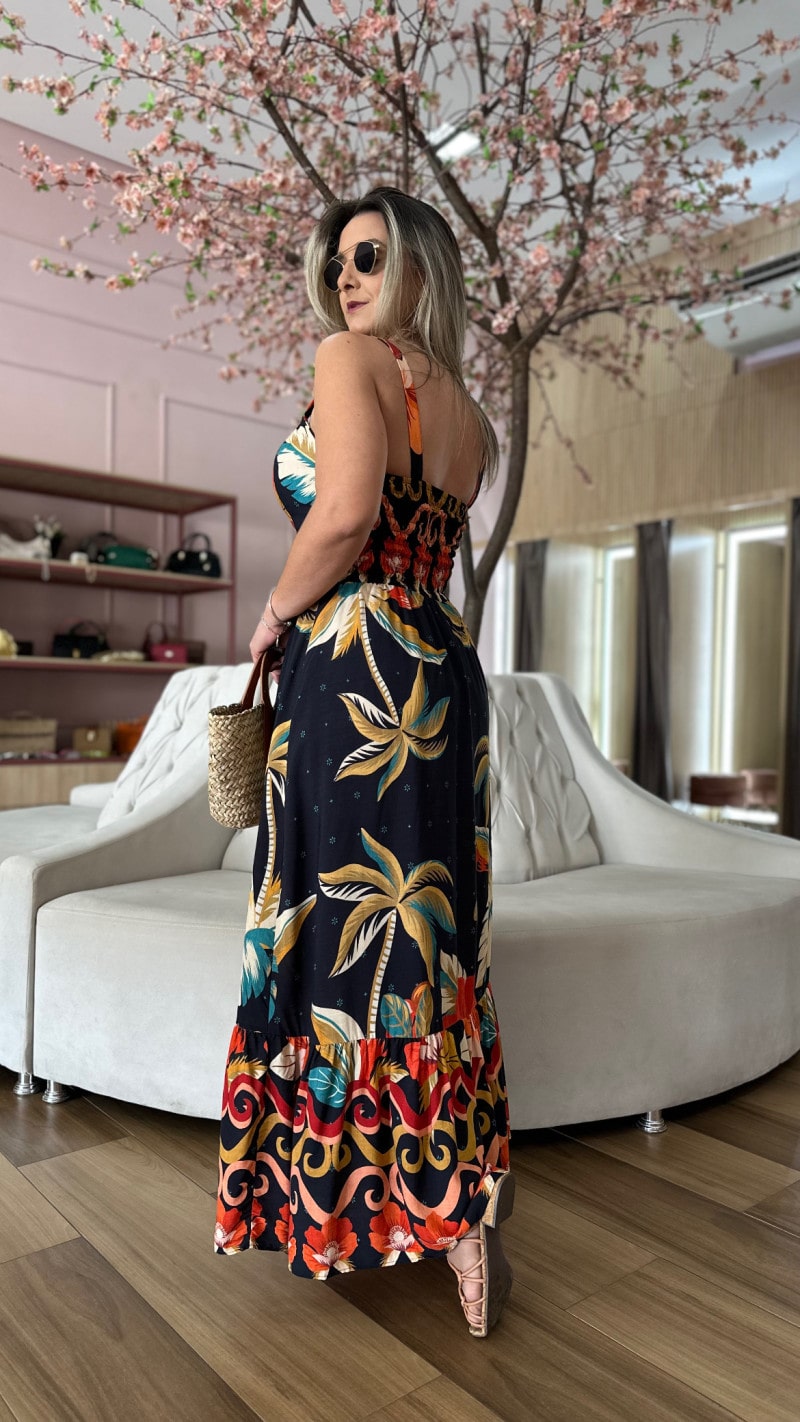 Vestido Midi Alça Larga Rubia