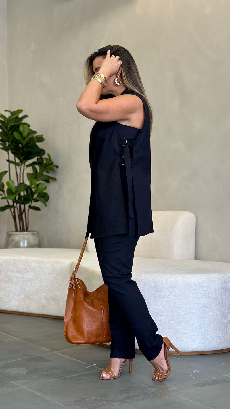 Trio Colete Cropped E Calça Kelly