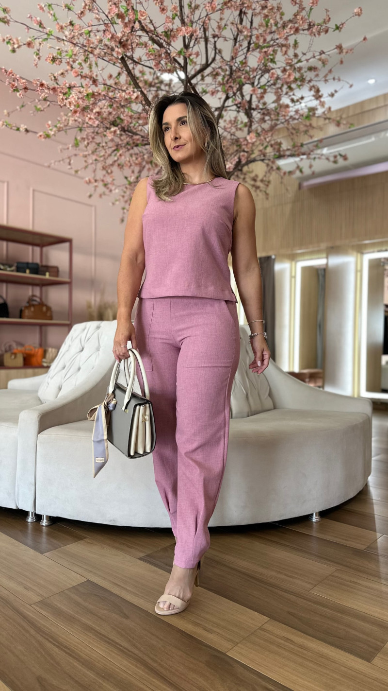 Conjunto Blusa E Calça Alfaiataria Loretha
