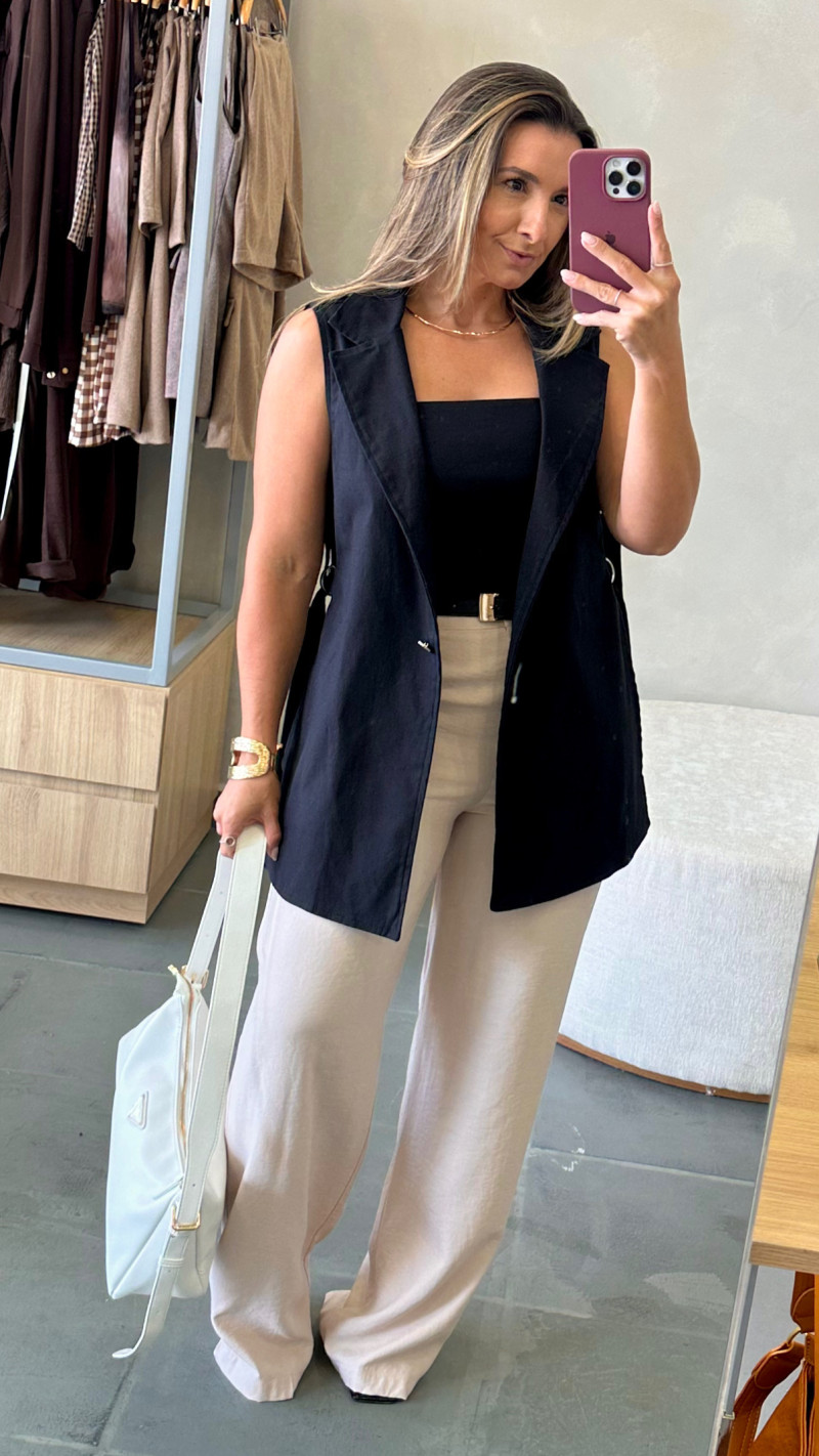 Trio Colete Cropped E Calça Kelly