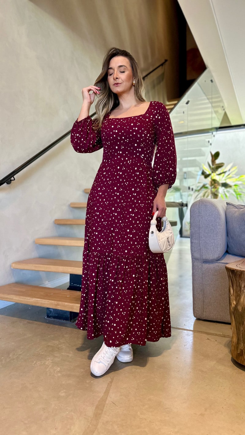 Vestido Midi Manga 3/4 Marifer