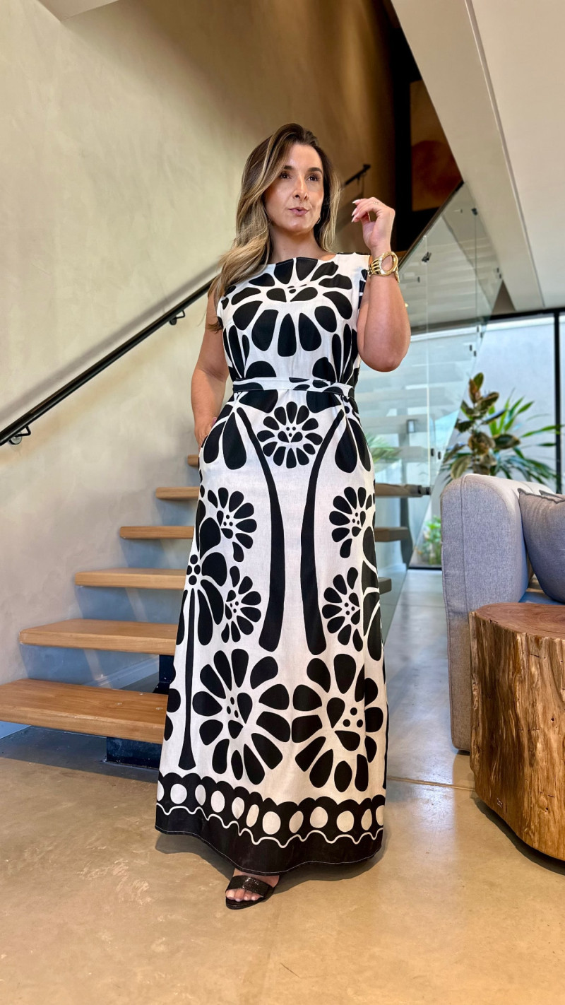 Vestido Linho Midi Alana