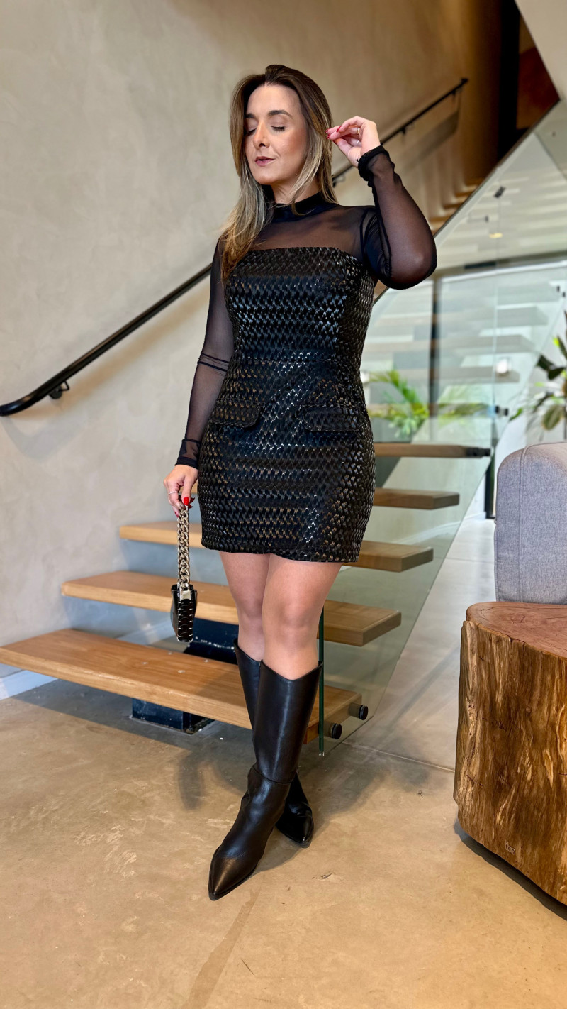 Vestido Couro Tomara Que Caia Fabi