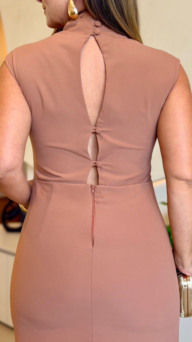 Vestido Midi Crepe Alicia