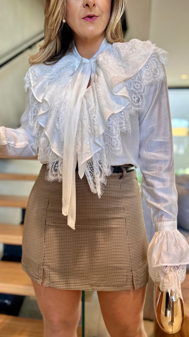 Camisa Renda Babado Bárbara