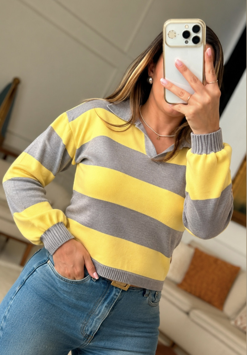 Blusa Tricot Manga Longa Flávia Cores