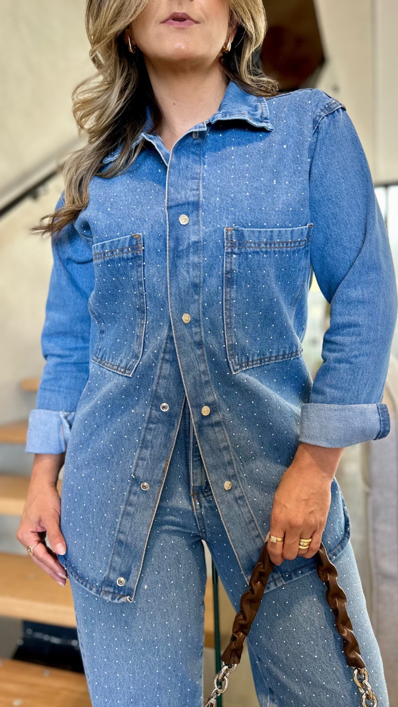 Max Jaqueta Jeans Com Aplicação Mari
