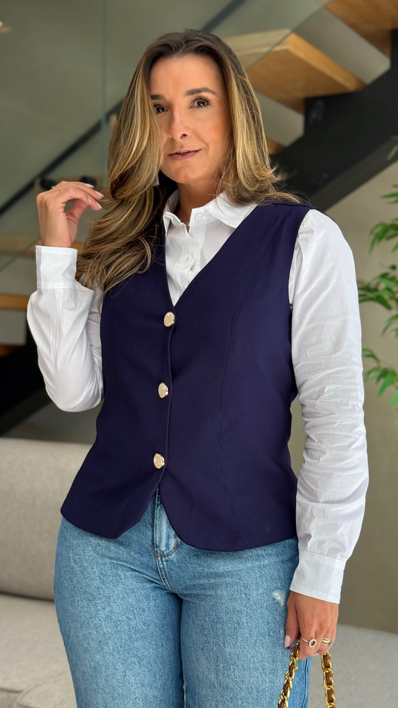 Conjunto Colete e Short Alfaiataria Carolina