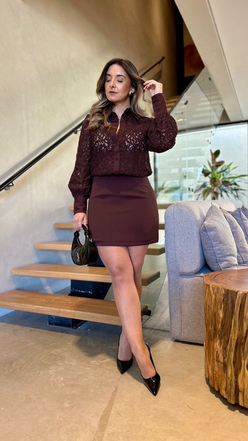 Conjunto Camisa E Saia Lais