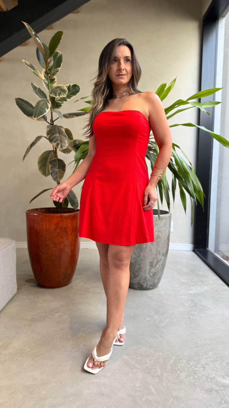 Vestido Linho Tomara Que Caia Dri