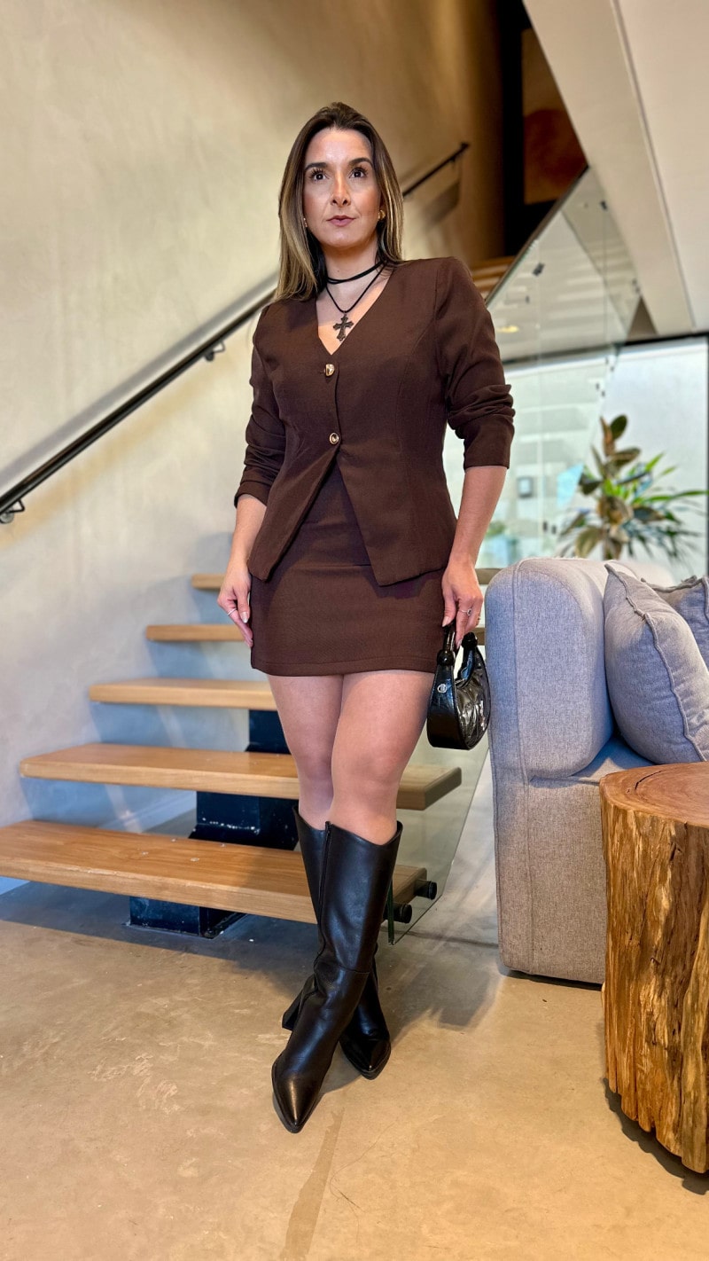Conjunto Blazer E Saia Alfaiataria Marli