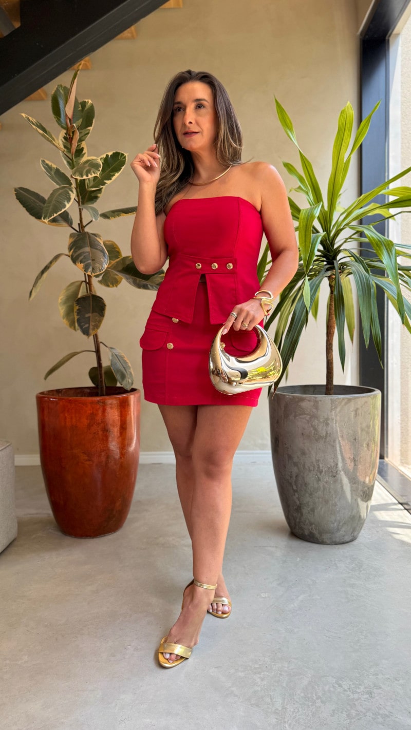 Conjunto Blusa Tomara Que Caia e Shortsaia Very