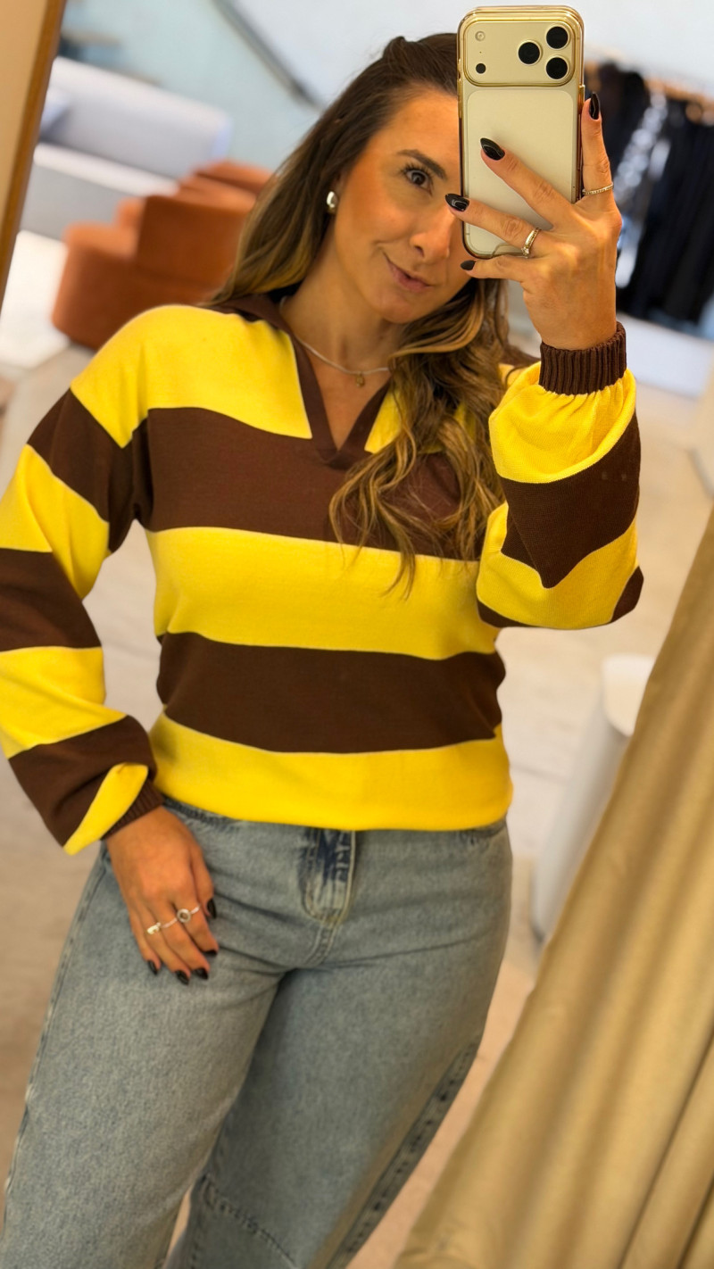 Blusa Tricot Manga Longa Flávia Cores