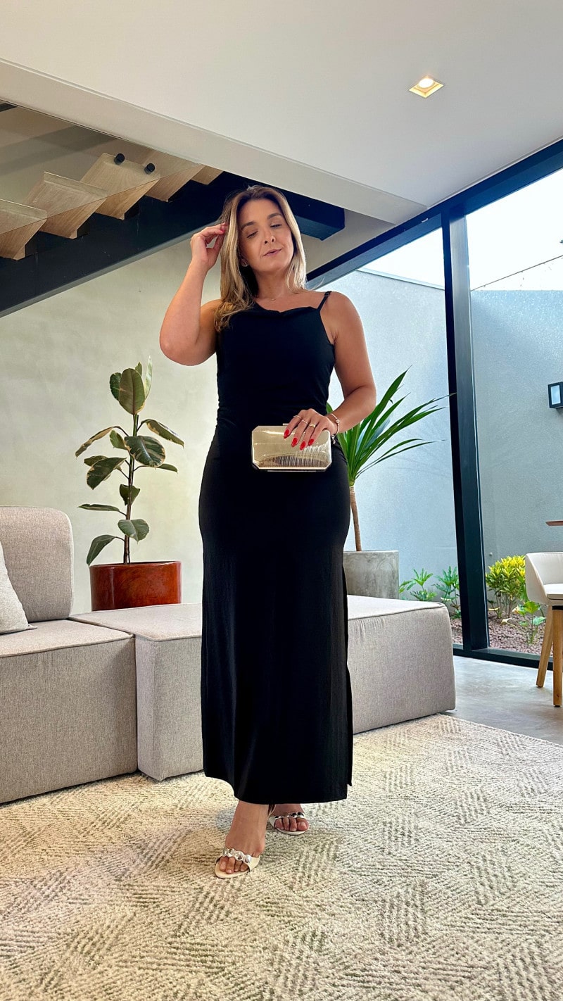 Vestido Longo Fenda Lateral Lavinia