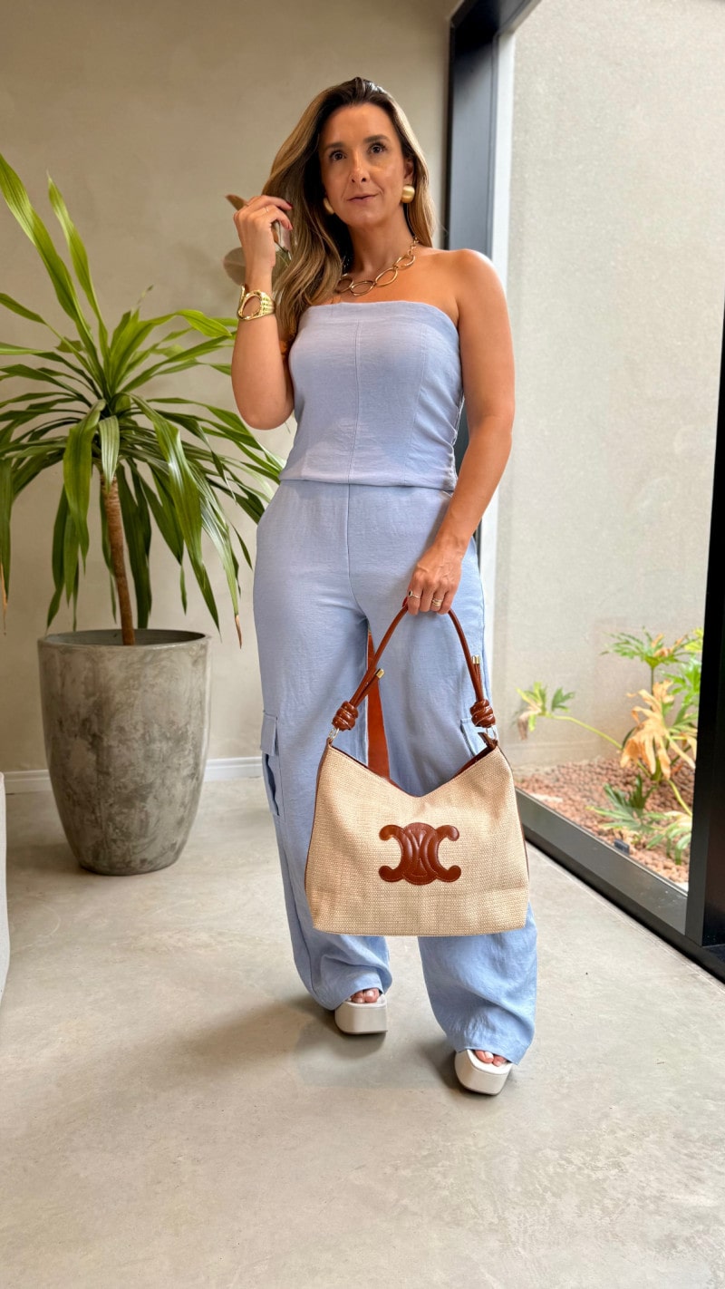 Conjunto Cropped E Calça Cargo Emy