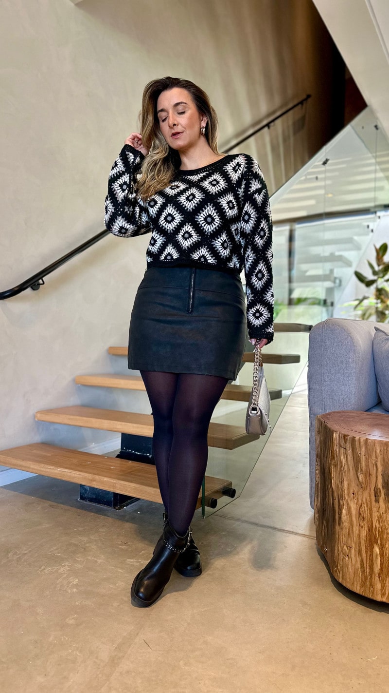Blusa Manga Longa Crochê Beth
