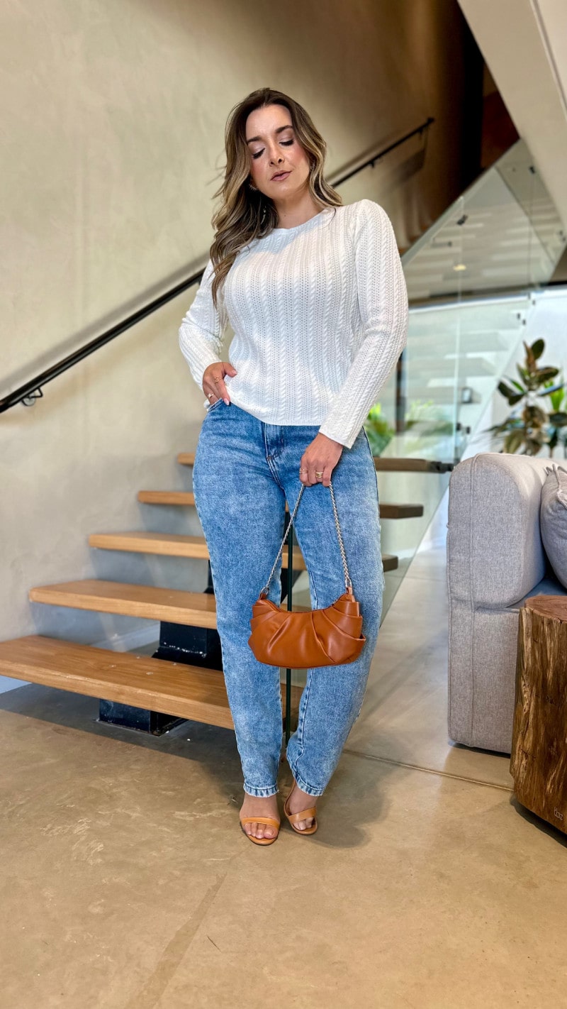 Blusa Tricot Manga Longa Tati