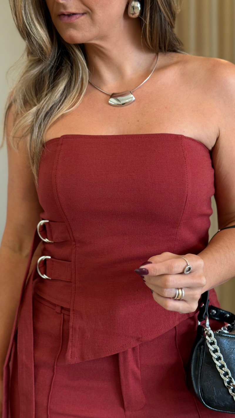 Conjunto Cropped e Calça Sarja Isis