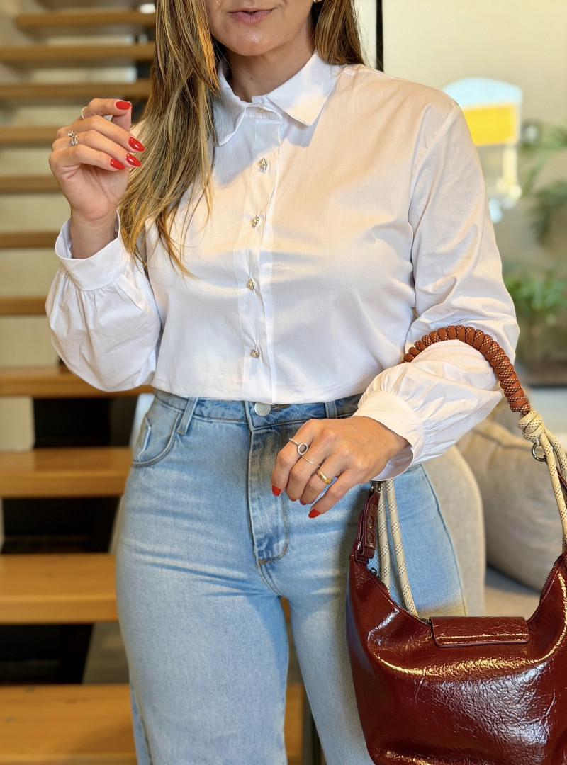 Camisa Tricoline Bianca