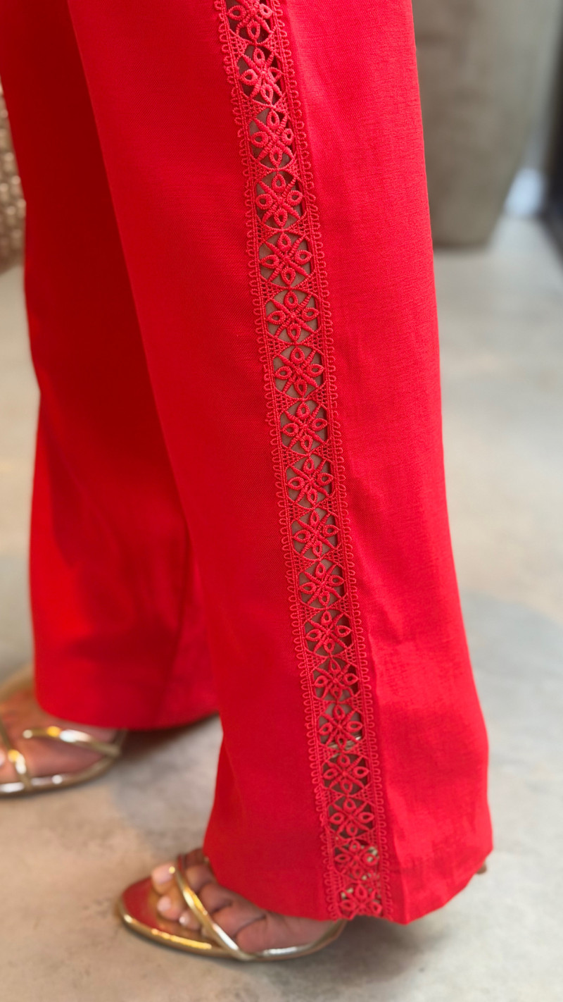 Conjunto Regata E Calça Detalhe Renda Flay 