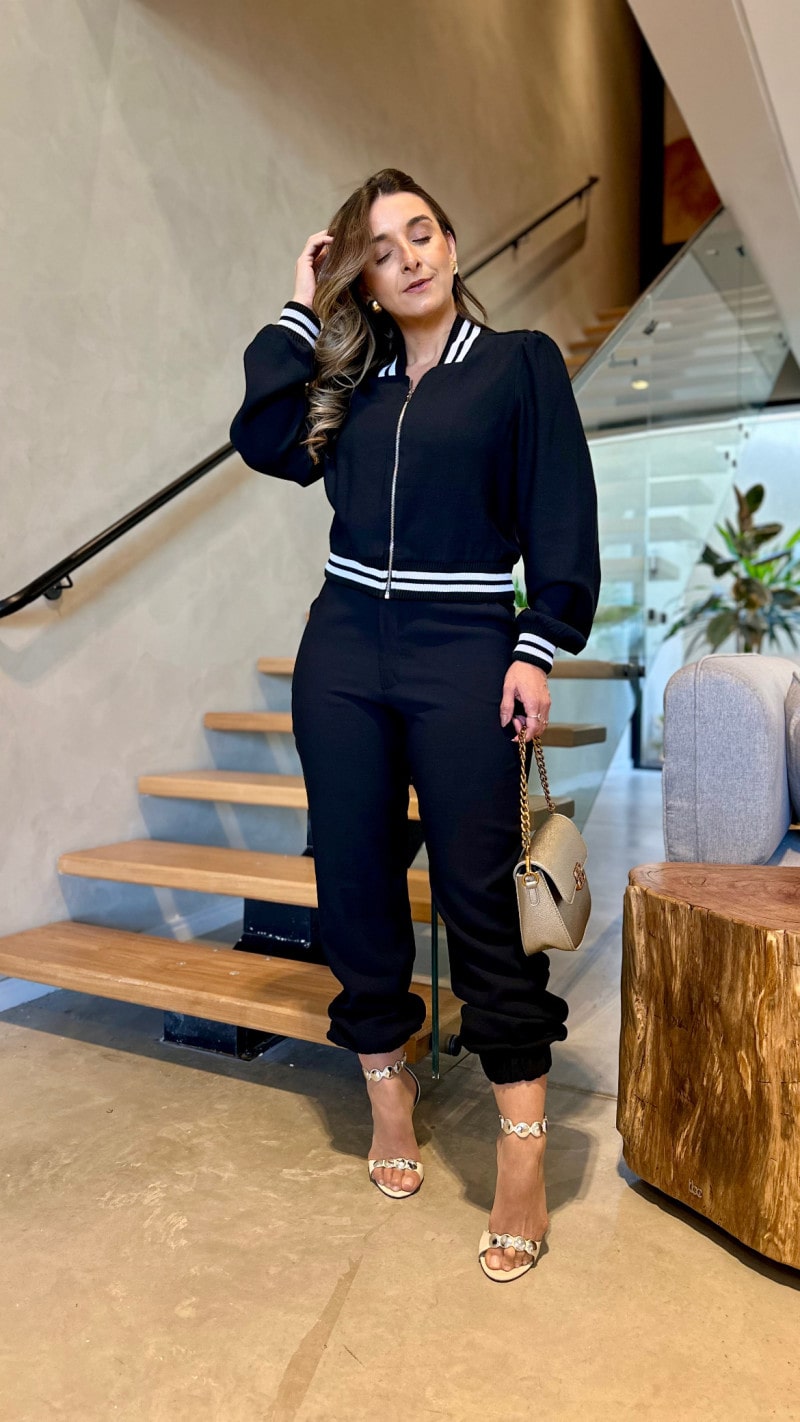 Conjunto Jaqueta Bomber E Calça Jogger Flay