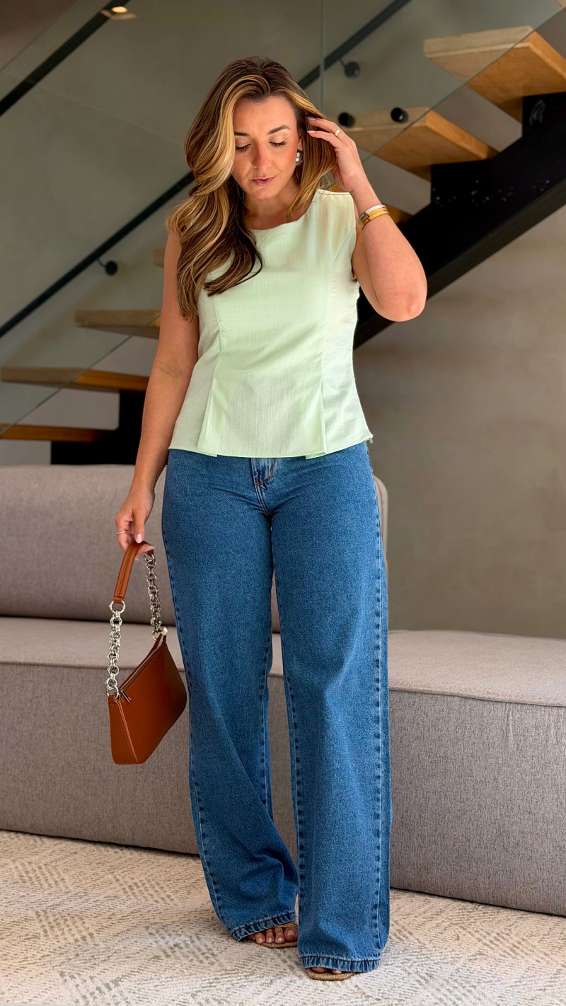 Calça Jeans Wide Leg Adriele