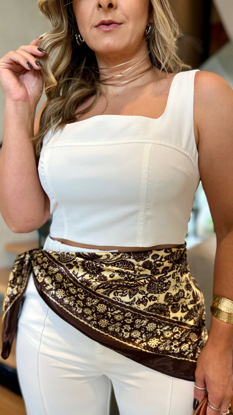 Conjunto Cropped E Calça Alfaiataria Brenda