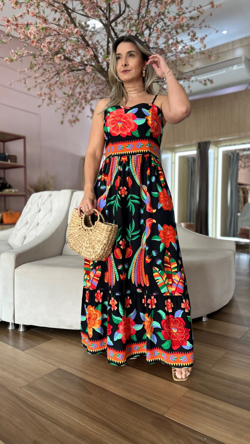 Vestido Longo Alcinha Vick Cores
