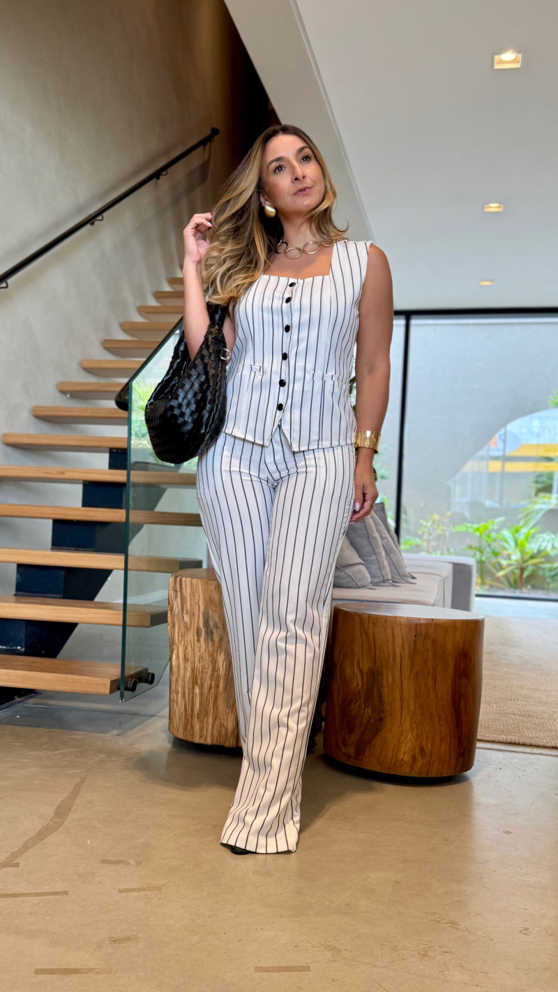 Conjunto Colete E Calça Alfaiataria Isadora