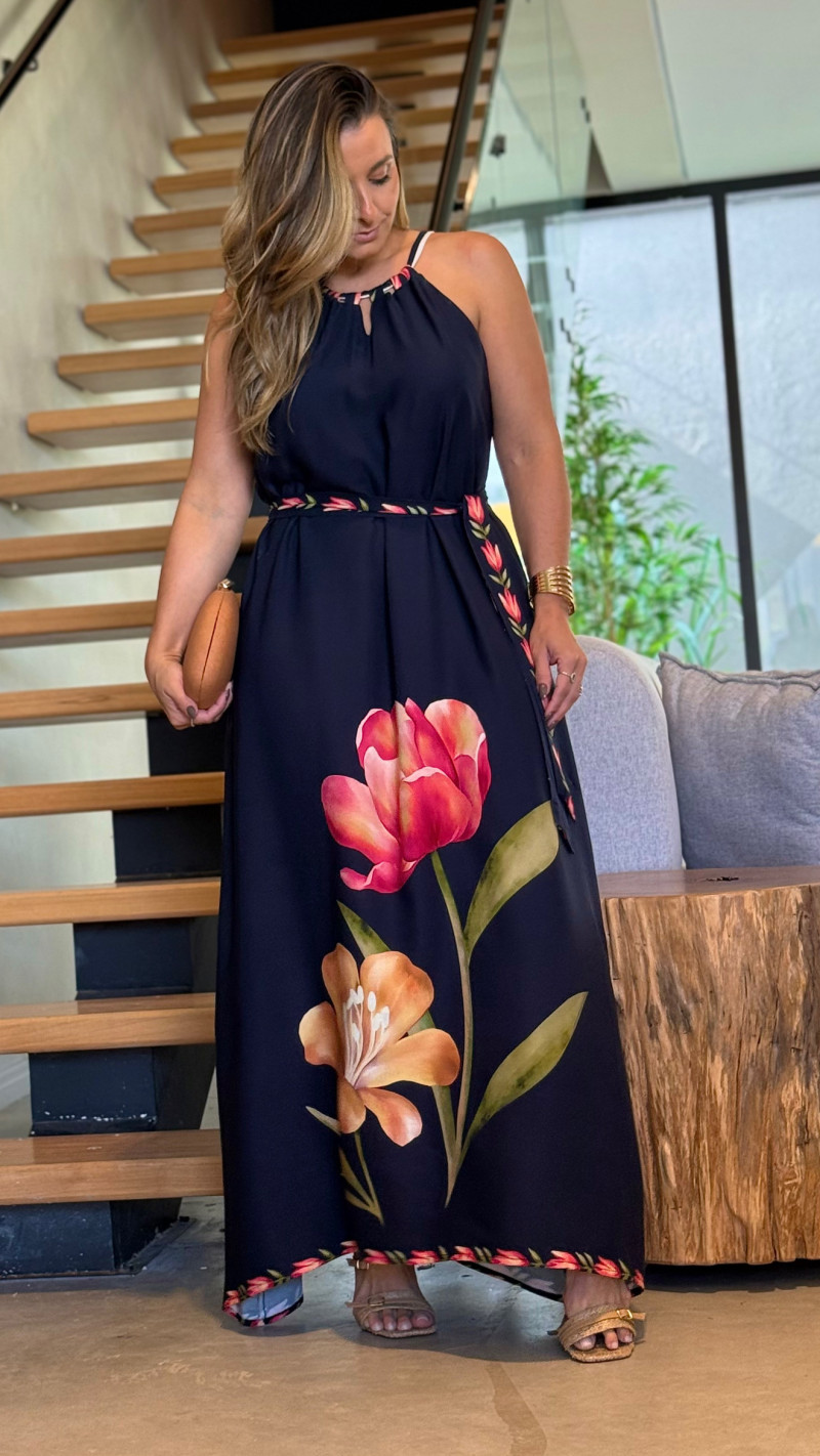 Vestido Longo Detalhe Busto Yasmin