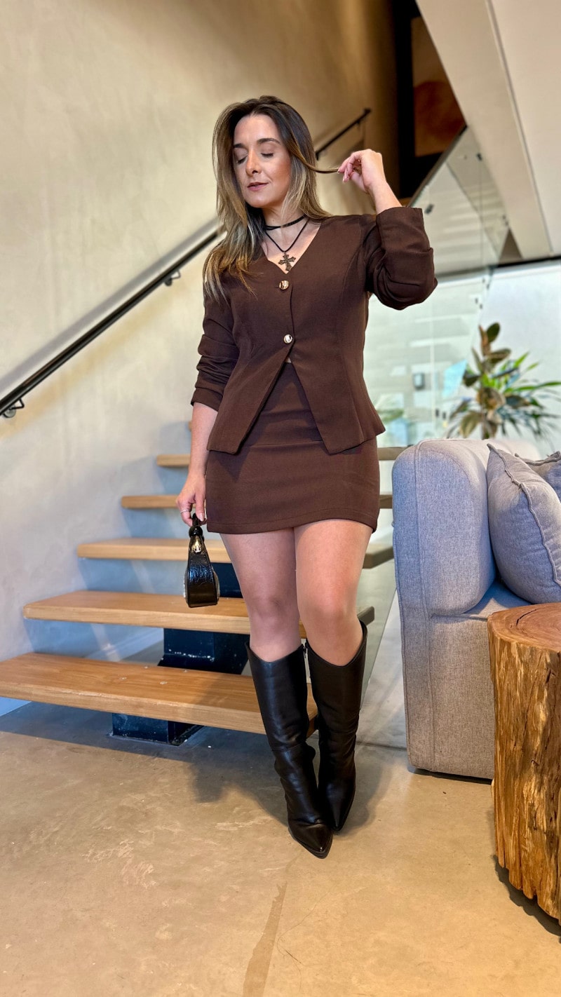 Conjunto Blazer E Saia Alfaiataria Marli