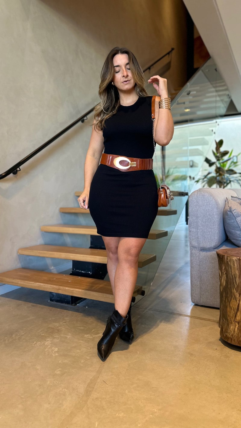 Vestido Canelado Mel