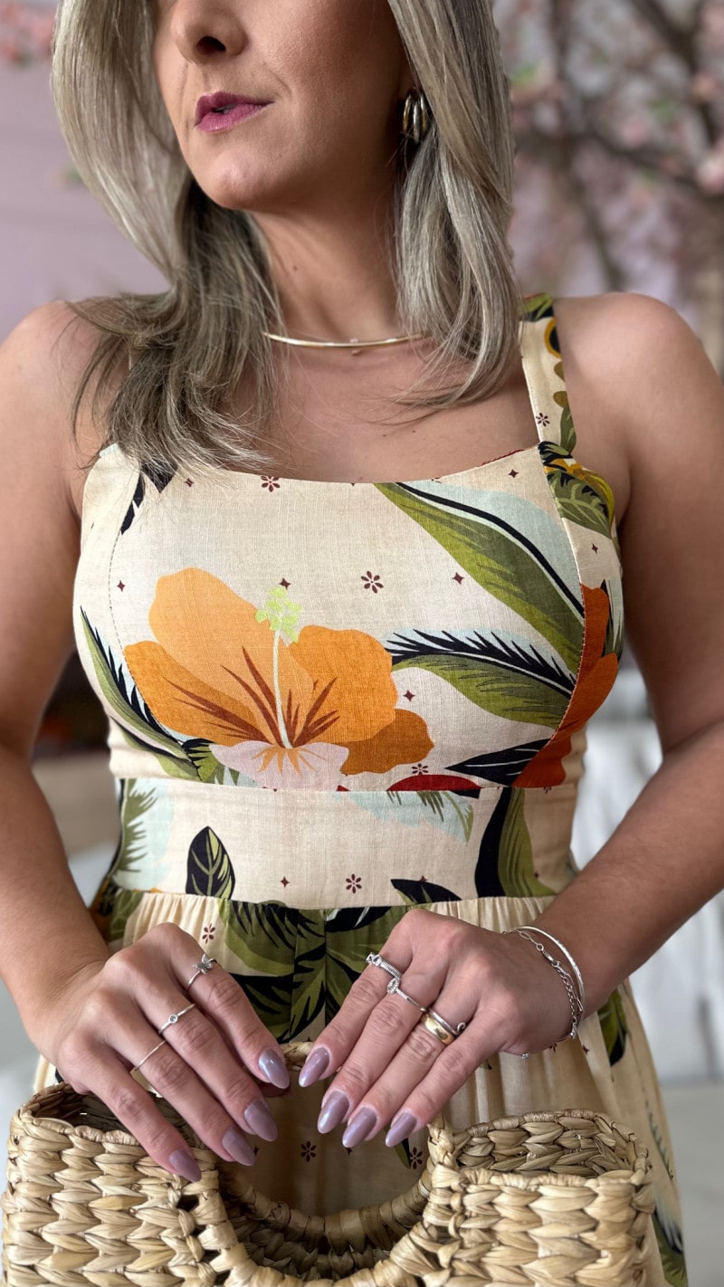 Vestido Midi Alça Larga Rubia