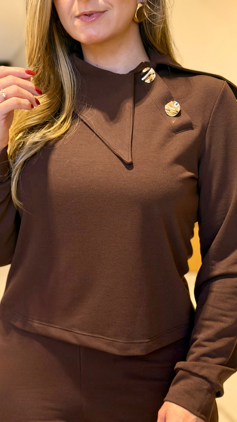 Conjunto Blusa E Calça Cargo Olivia