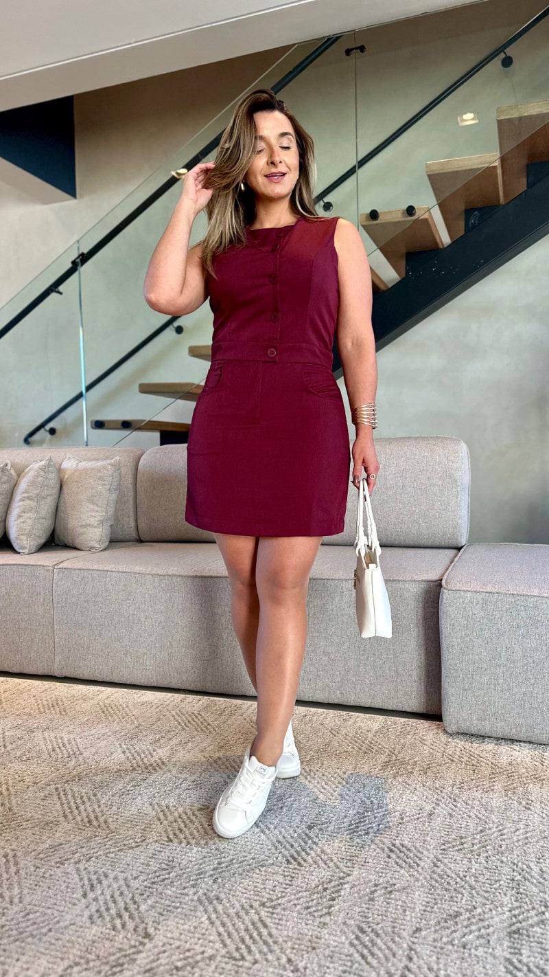 Vestido Alfaiataria Botões Betina