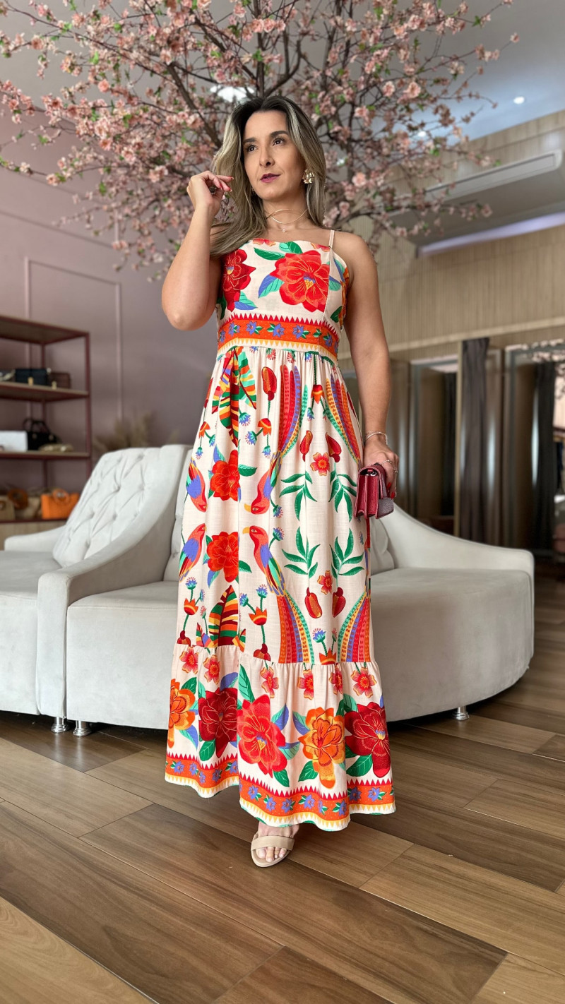 Vestido Longo Alcinha Vick Cores